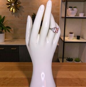 Vintage Sterling Silver Stamped SV 925 Lab Created Sapphire Ring Size 6.75